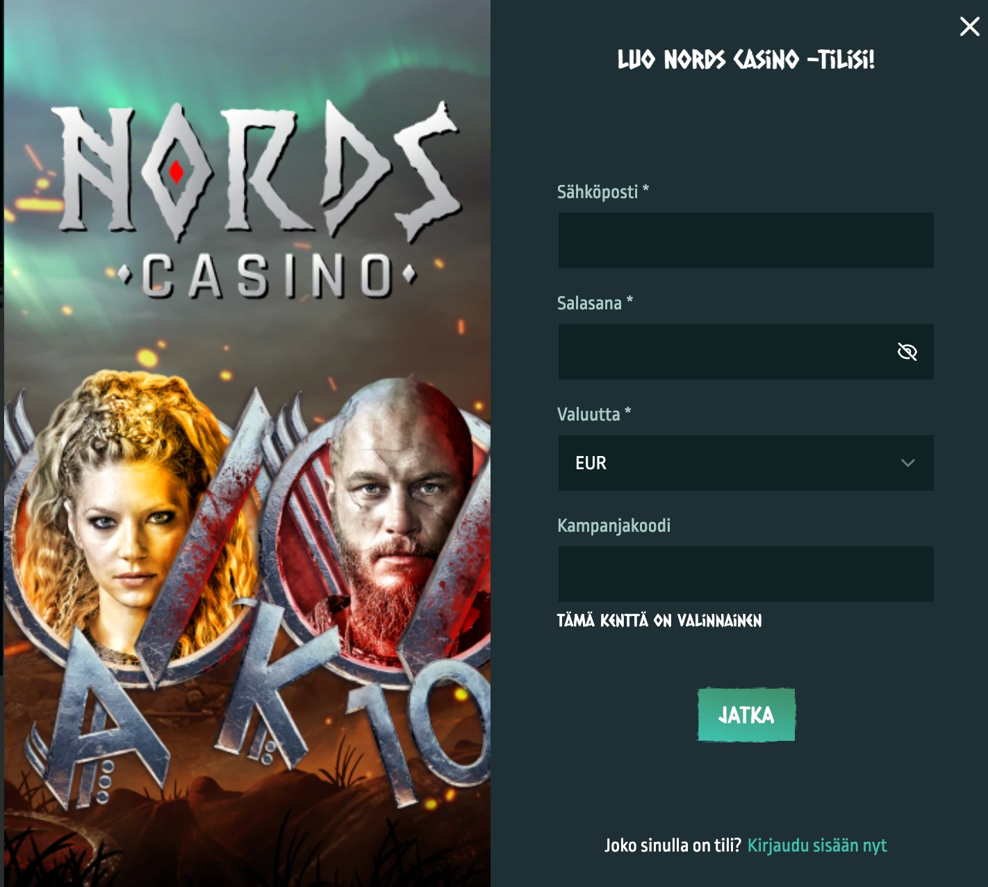 Nords Casino registration